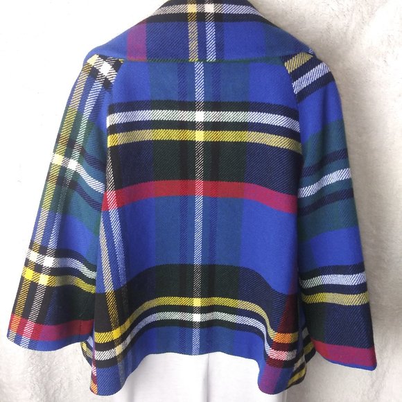 For Cynthia Wool Plaid Blue Jacket Coat Women's Size M - Picture 3 of 13